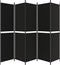 vidaXL - Kamerscherm - met - 5 - panelen - 250x200 - cm - stof - zwart