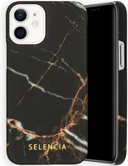 Selencia Hoesje Geschikt voor iPhone 12 Mini Hoesje - Selencia Maya Fashion Backcover - zwart