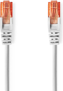 Nedis CAT6-kabel - RJ45 Male - RJ45 Male - U/UTP - 0.50 m - Rond - PVC - Grijs - Envelop