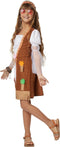 Dressforfun Groovy Hippie Squaw - Meisjeskostuum - Korte jurk met suèdelook vest en franjes - Multicolor