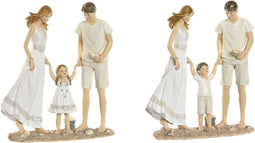 Decoratieve figuren Home ESPRIT Wit Beige Mediterrane 20,5 x 6,5 x 24,5 cm (2 Stuks)