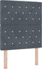 vidaXL - Hoofdbord - met - Kristallen - Knop - - - Gestoffeerd - Donkergrijs - 80 - cm - Fluweel