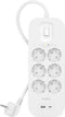 Belkin Connect - Overspanningsbeveiligingsstekkerdoos - 6 EU-stekkers 1x USB-A 1x USB-C - Wit