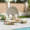 vidaXL - Loungebed - voor - buiten - met - luifel - en - kussens - poly - rattan
