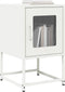 vidaXL - Nachtkastje - 36x39x60,5 - cm - koudgewalst - staal - wit
