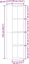 vidaXL - Boekenkast - oud - houten - 36x30x143 - cm - bewerkt - hout