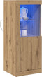 vidaXL - Sideboard - met - LED-verlichting - Artisan - Eiken - 41x37x100 - cm