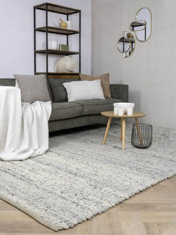 MOMO Rugs Sten Grey Vloerkleed - 140x200 - Rechthoek - Laagpolig,Structuur Tapijt - Industrieel - Grijs, Wit, Zwart