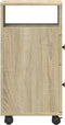 vidaXL - Badkamerkast - smal - met - wielen - bewerkt - hout - sonoma - eikenkleurig