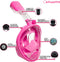 Atlantis Snorkelmasker 2.0 - Duikbril - Snorkel - Snorkelset - Full Face Masker - Kinderen - Roze - XS