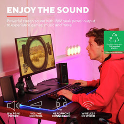 Trust GXT 612 CETIC - Bluetooth Gaming Speaker Set - 18W piekvermogen - RGB verlichting