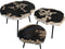 HSM Collection -Salontafel set van 3 - ø60xø50xø40 - Naturel/zwart - Steen/Meta