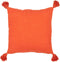J-Line kussen Vierkant Bloemen + Kwastjes - katoen - oranje
