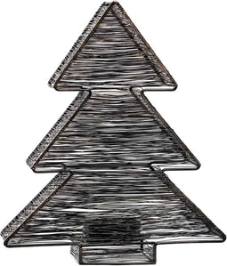 PTMD Bibi Kerstboom Windlicht Kerstmis - 30 x 9 x 35cm - Ijzer - Zwart