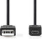 USB-Kabel - USB 2.0 - USB-A Male - USB Micro-B Male - 12 W - 480 Mbps - Vernikkeld - 2.00 m - Rond - PVC - Zwart - Doos