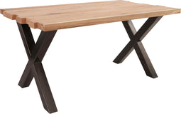 Feel Furniture - 240x100 Eettafel - Massief Boomstamblad Eiken - Constructed oak - 5 cm dik - Twin U Frame