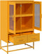 vidaXL - Hoge - kast - 68x39x111,5 - cm - staal - mosterdgeel