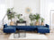 ABERDEEN - Bank U-vormig - Blauw - 5 persoons - Universeel - Fluweel