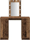 vidaXL - Kaptafel - met - LED-lampjes - Oud - Hout - 102x33x135 - cm