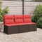 vidaXL - Tuinbank - met - kussens - 3-zits - poly - rattan - bruin