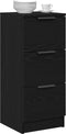 vidaXL - Sideboards - 2 - stuks - Zwart - Eiken - 30x30x70 - cm - Bewerkt - Hout
