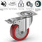 GBL 4x zwenkwielen - 100 mm - 360° draaibaar - Tot 600 kg - PU rubber - Zilver (4 stuks)