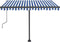 vidaXL - Luifel - vrijstaand - automatisch - 300x250 - cm - blauw - en - wit