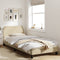 vidaXL - Bedframe - met - hoofdeinde - zonder - matras - 90x200 - cm - stof - crème