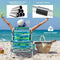 Coast Strandstoel - Opvouwbaar - 5-standen verstelbare rugleuning - Blauw-groen gestreept