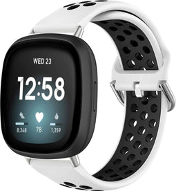 imoshion Siliconen sport bandje - Geschikt voor Fitbit Versa 4, Versa 3, Sense 2, Sense - Wit - One Size