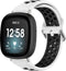 imoshion Siliconen sport bandje - Geschikt voor Fitbit Versa 4, Versa 3, Sense 2, Sense - Wit - One Size