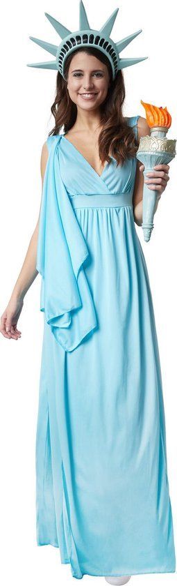 Dressforfun Godin der Vrijheid - Verkleedkostuum - Mouwloos - Lichtblauw
