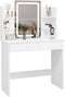 Woltu Kaptafel - LED-Spiegel 3 Lichtkleuren - Wit - 90 x 40 x 135 cm