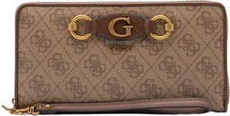 Guess Izzy SLG Small Zip Around - Ritsportemonnee - Bruin