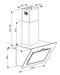 HANSEATIC SY-103A6-P1-C59-L122-600 Schuine Afzuigkap 60 cm B