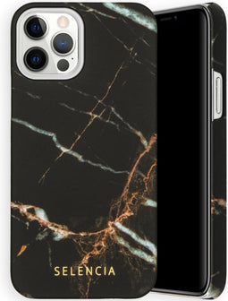 Selencia Hoesje Geschikt voor iPhone 12 Pro / 12 Hoesje - Selencia Maya Fashion Backcover - zwart