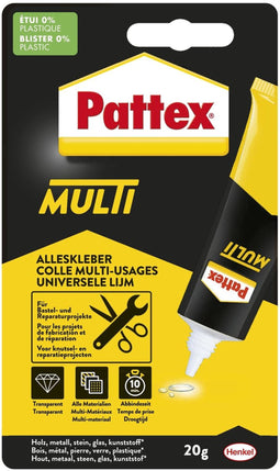Alleslijm pattex multi tube 20 gram op blister | 6 stuks