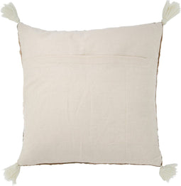 J-Line kussen Geruit - polyester - bruin/beige