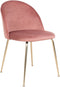 House Nordic Geneve Eetkamerstoel Velvet - Roze Messing - Set van 2