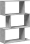 vidaXL - Kamerscherm - / - boekenkast - 3-laags - 70x24x97 - cm - hout - betongrijs