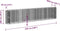 vidaXL - Gabion - plantenbak - verhoogd - 470x50x100 - cm - gegalvaniseerd - ijzer