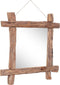 vidaXL - Spiegel - houtblokken70x70 - cm - gerecycled - teakhout - naturel