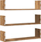 vidaXL - Wandschappen - 3 - st - 80x18x18 - cm - bewerkt - hout - artisanaal - eiken