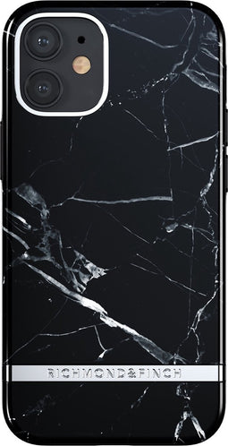 Richmond & Finch Black Marble stevig marmer hoesje voor iPhone 12 mini - zwart