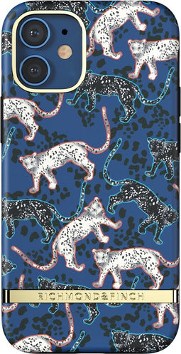Richmond & Finch Blue Leopard stevig luipaarden hoesje voor iPhone 12 mini - blauw