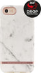 Richmond & Finch White Marble roze goud rose gold for iPhone 6 6s 7 8 SE 2020 SE 2022 - Wit