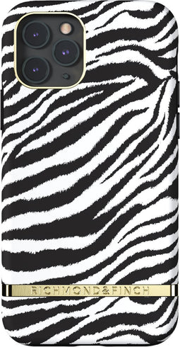 Richmond & Finch Zebra zebraprint hoesje voor iPhone 11 Pro - zwart