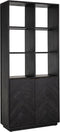 Richmond Interiors Boekenkast Blackbone brass 2-deuren (Black rustic)