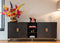 Richmond Interiors Dressoir Blackbone brass 4-deuren + open vak (Black rustic)
