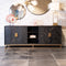 Richmond Interiors Dressoir Blackbone brass 4-deuren + open vak (Black rustic)